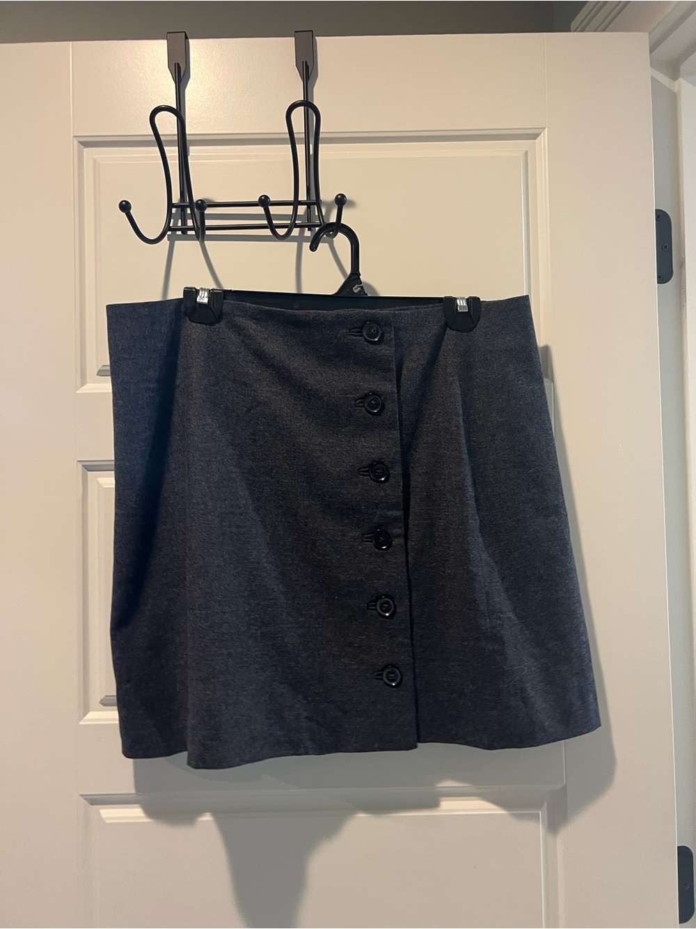 Banana Republic Charcoal Button-Front Mini Skirt